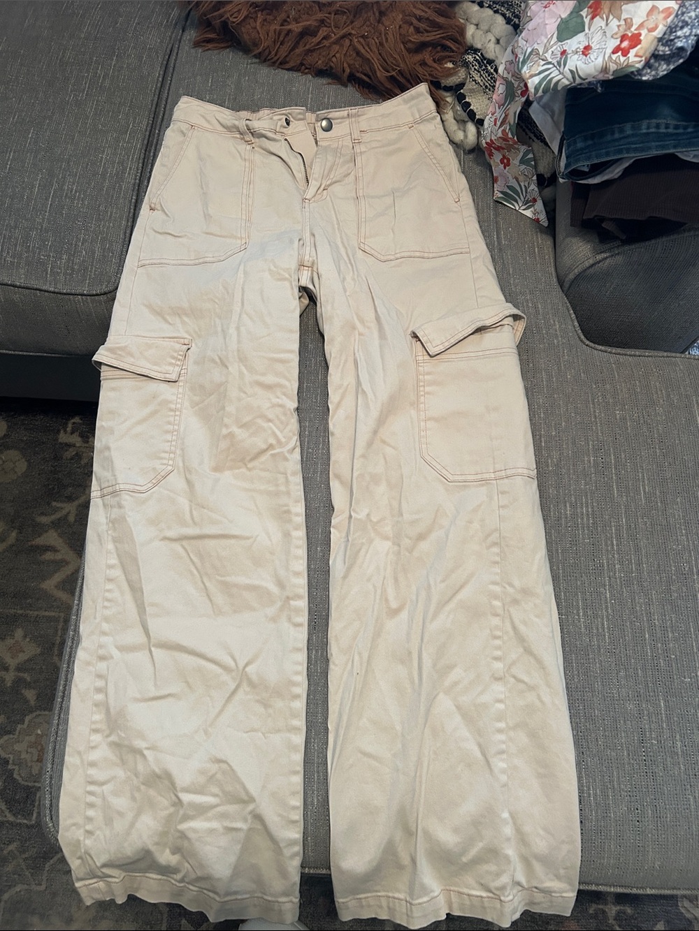 wild fable Beige Cargo Wide-Leg Pants